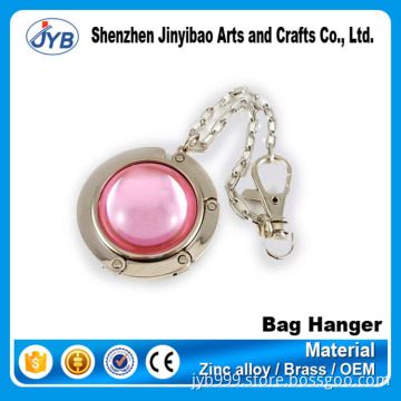 high quality magnificent design metal pearl ornament bag hanger with key chain